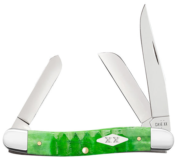 Case XX Medium Stockman - Bright Green Gator Jigged Bone Handle - Tru-Sharp Steel - 11442 - SNK/WTO - Home Office