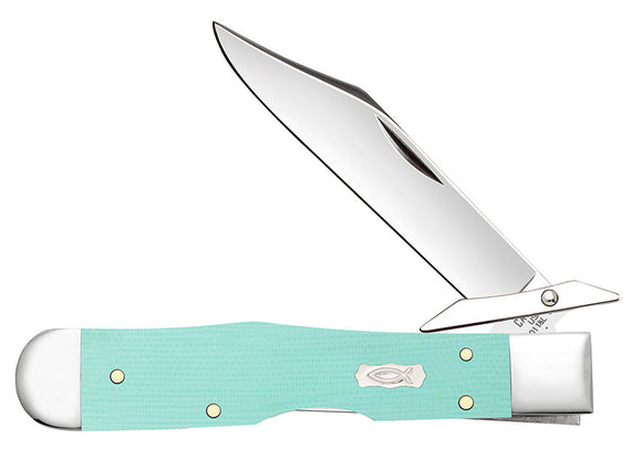 Case XX Cheetah Cub - Seafoam Green Smooth G-10 - Tru-Sharp Blade - 18112 - SNK/WTO - Home Office