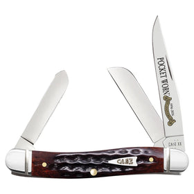 Case XX Medium Stockman- Pocket Worn 30th Anniversary - Corn Cob Jigged Mahogany Bone - 55232 - SNK/WTO - Home Office
