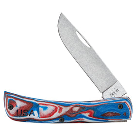 Case XX Sod Buster Jr - Red White Blue Burl G-10 Handle - S35VN Steel - 66386 - SNK/WTO - Home Office