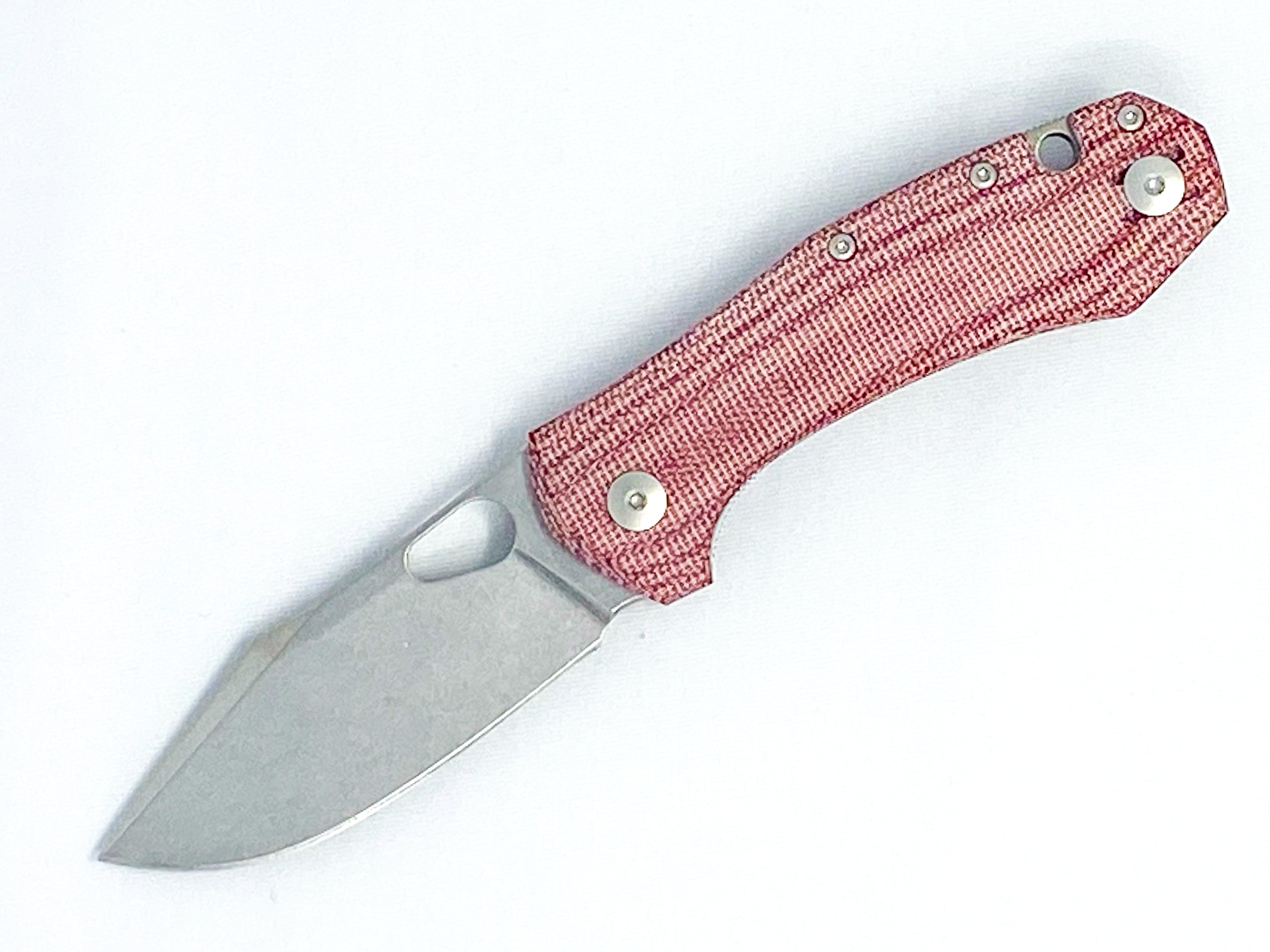 GiantMouse ACE Atelier  - "Mini Grand" - Red Canvas Micarta - ELMAX