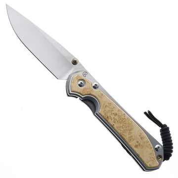 Chris Reeve Knives Large Sebenza 31 - Polished Handle - Box Elder Inlay - Drop Point - L31-1628