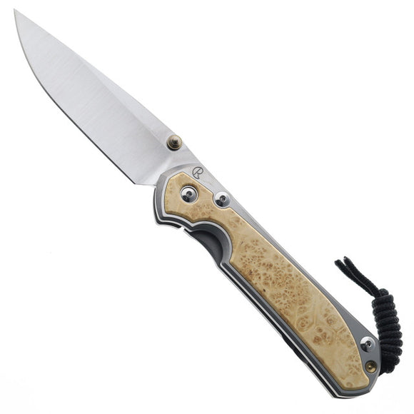 Chris Reeve Knives Large Sebenza 31 - Polished Handle - Box Elder Inlay - Drop Point - L31-1628