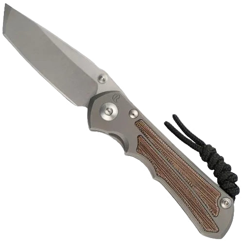 Chris Reeve Small Inkosi - Glass-Blasted Titanium / Natural Micarta - MagnaCut Tanto Blade - SIN-1134