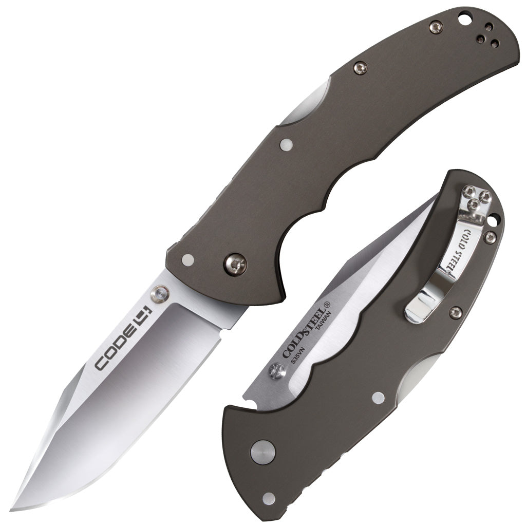 Cold Steel Code 4 Clip Point - Aluminum Handle - CPM-S35VN Steel - CS-58PC