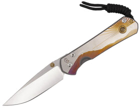 Chris Reeve Knives Large Sebenza 31 - "Calvary" Unique Graphic with Citrine Cabochon - Drop Point Blade - L31-1408-0268 - SNK/WTO - Home Office