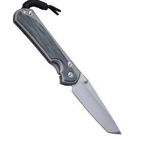 Chris Reeve Knives Large Sebenza 31 - Left Hand - Black Canvas Micarta Inlay - Tanto - Glass Blasted - L31-1232