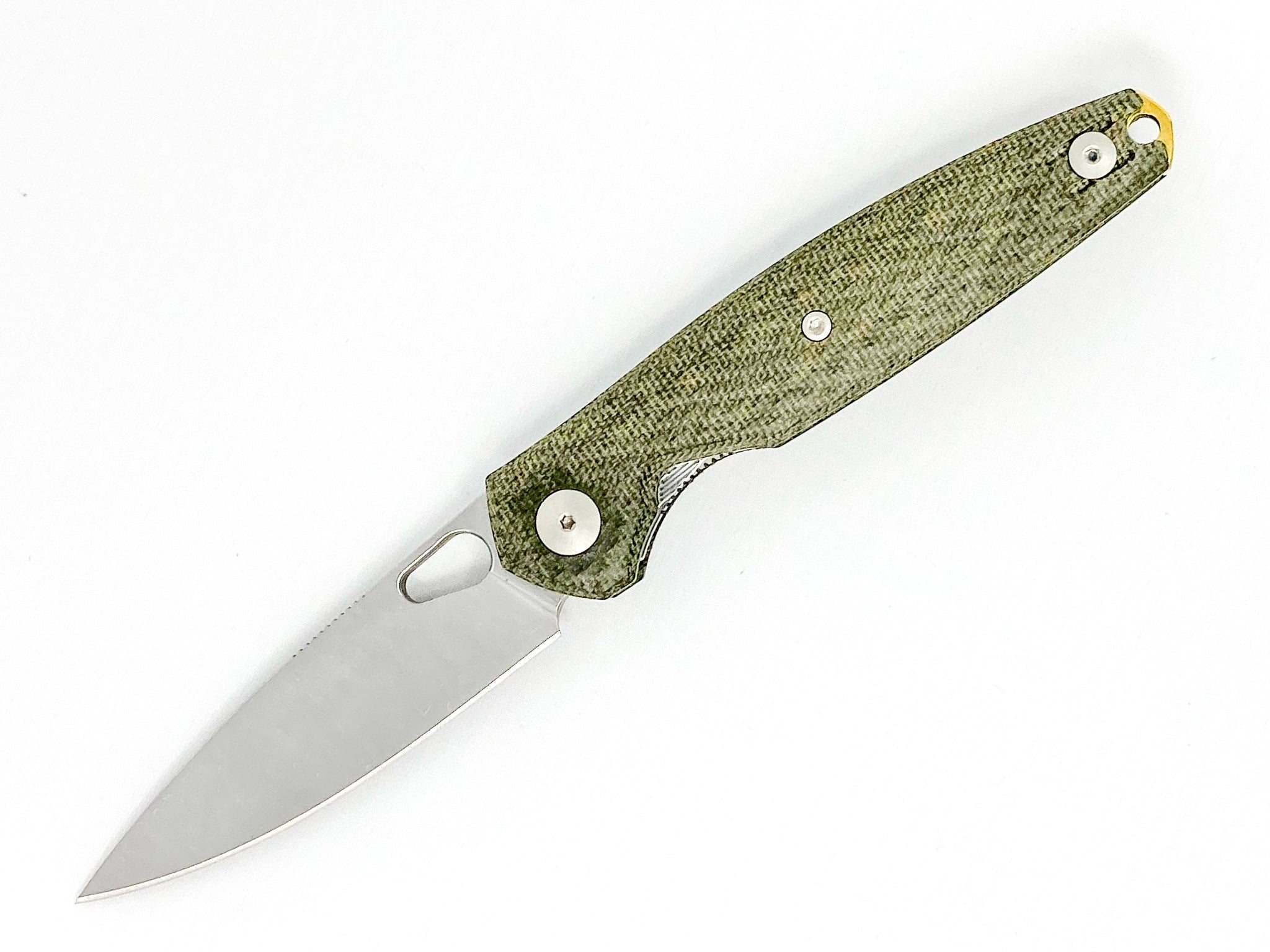 GiantMouse ACE Reo  - Green Canvas Micarta - CPM-Magnacut