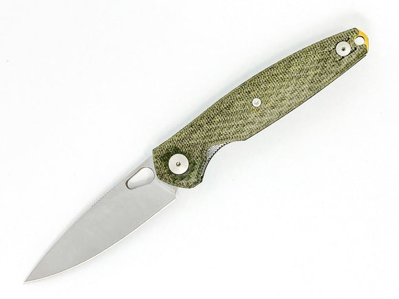 GiantMouse ACE Reo  - Green Canvas Micarta - CPM-Magnacut