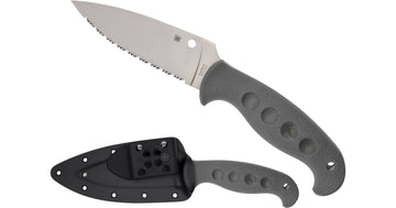 Spyderco Temperance - Sprint Run - Fixed Blade - Serrated CPM-Curwear Steel - Grey FRN Handle - FB05SGY