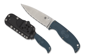 Spyderco Enuff 2 - Serrated Edge K390 Steel - Blue FRN Handle - FB31SBL2K390
