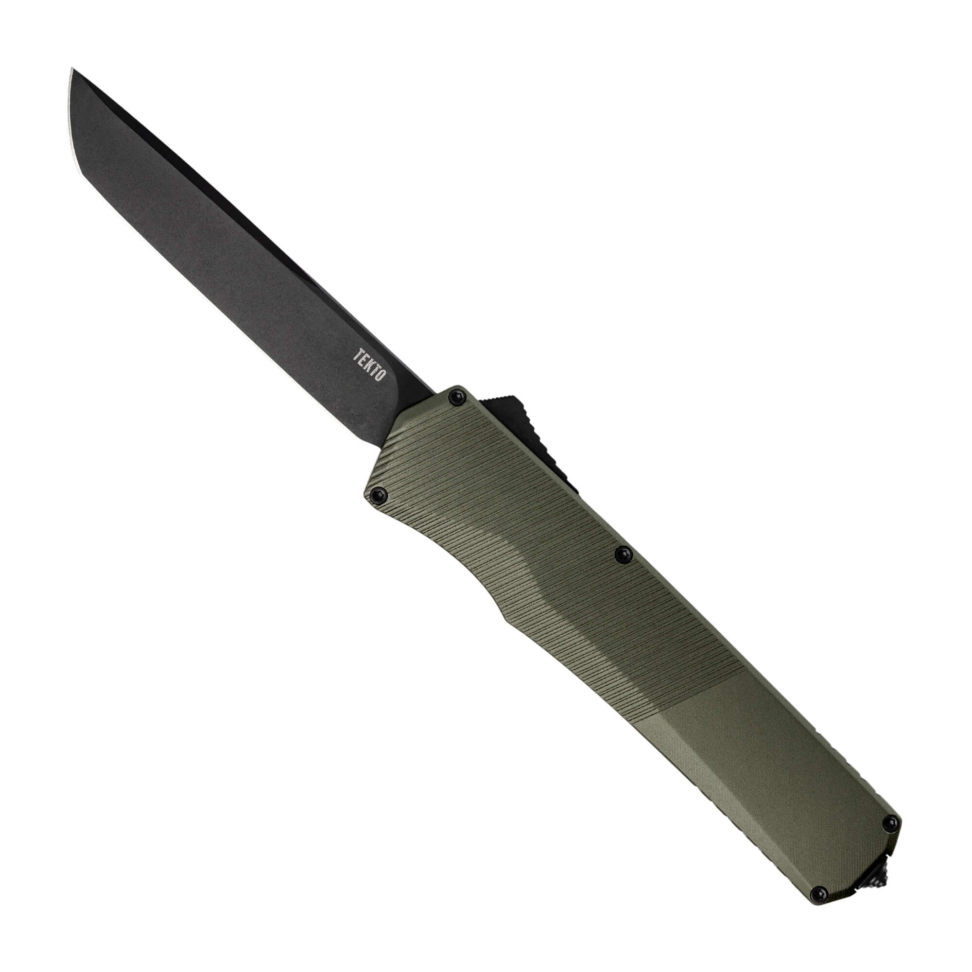 Tekto Knives A5 Spry - Automatic - OD Green Aluminum - Black CPM-S35VN Tanto Blade