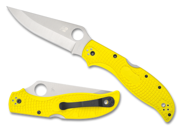 Spyderco Stretch 2 XL Lightweight Salt  - Yellow FRN - Plain Edge H2 Blade - C258PYL