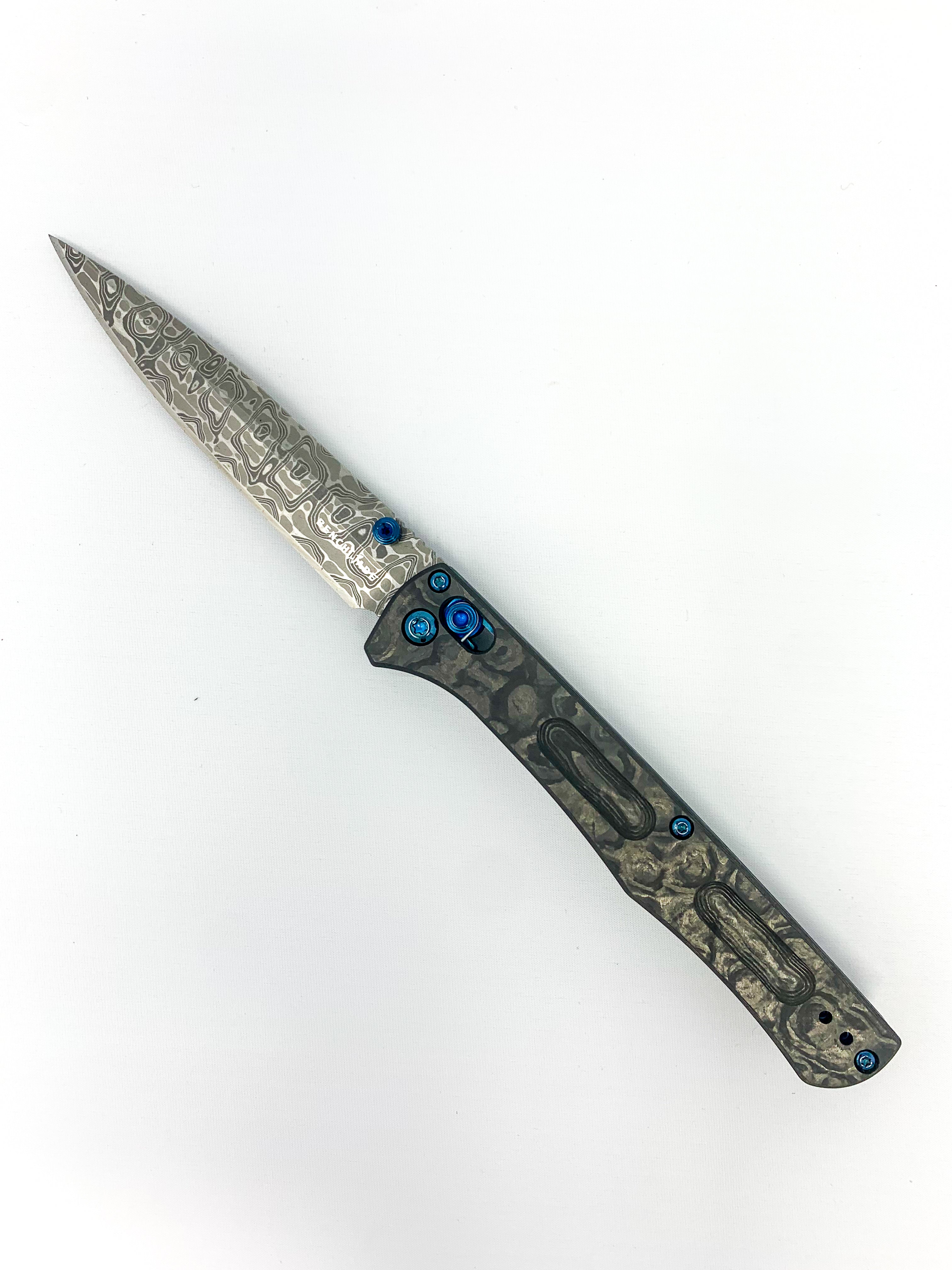 Benchmade Fact 417-232 Gold Class Damascus Blade Black Camo Fatcarbon ...