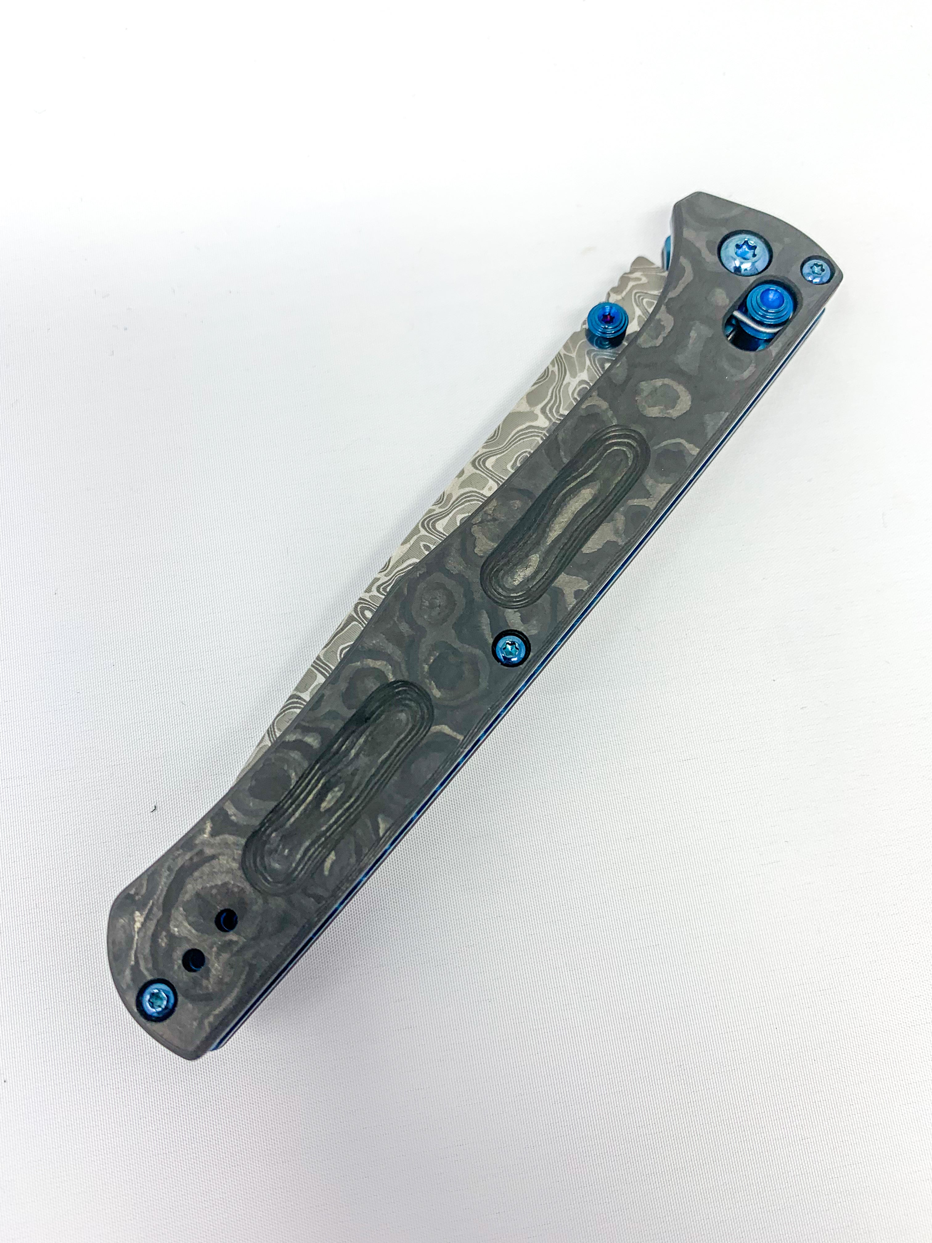 Benchmade Fact Gold Class - Damascus Steel Blade - Black Camo Fatcarbon - 417-232