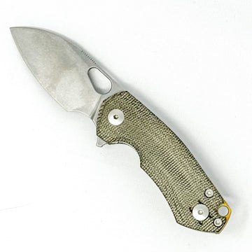 GiantMouse ACE Riv Liner Lock - Green Canvas Micarta - MagnaCut
