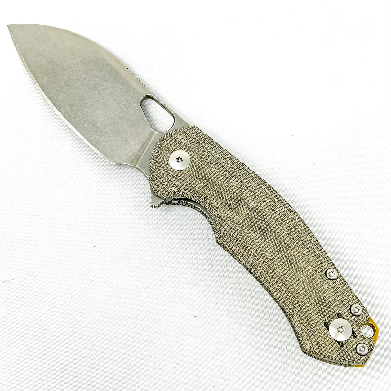 GiantMouse ACE Biblio XL - Green Canvas Micarta Handle - Elmax