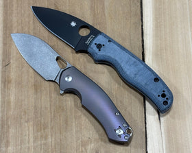 Spyderco Shaman & GiantMouse ACE Biblio XL Titanium Combo - St. Nick's Knives Exclusive