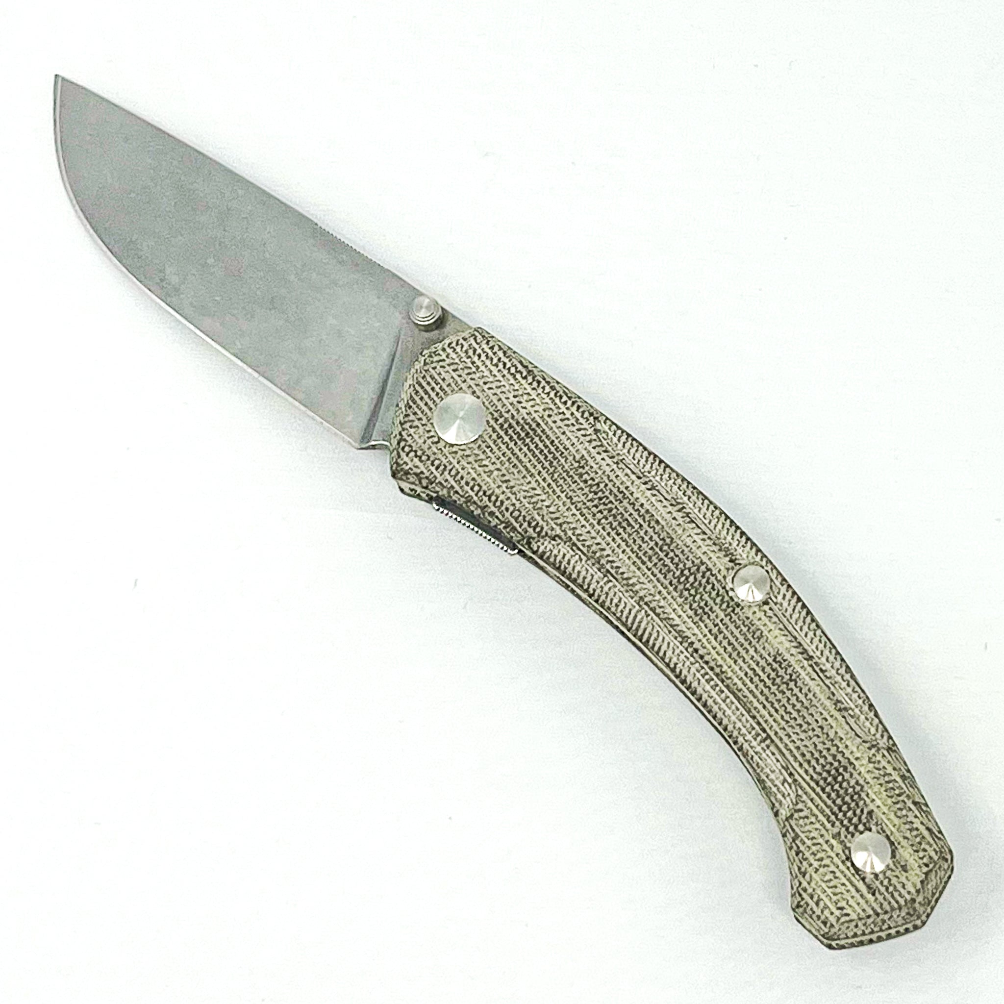 GiantMouse ACE Iona V2 - Green Canvas Micarta - Liner Lock - CPM-MagnaCut