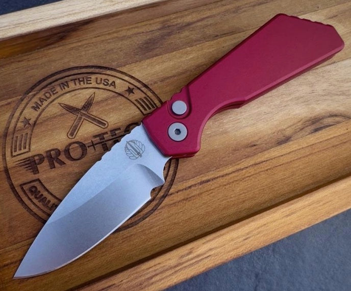Pro-Tech Knives Strider PT+ Automatic - Red Handle - CPM-Magnacut Blade
