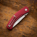 GiantMouse ACE Iona V2 - Red Linen Micarta - Liner Lock - CPM-MagnaCut-2