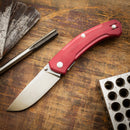 GiantMouse ACE Iona V2 - Red Linen Micarta - Liner Lock - CPM-MagnaCut-1