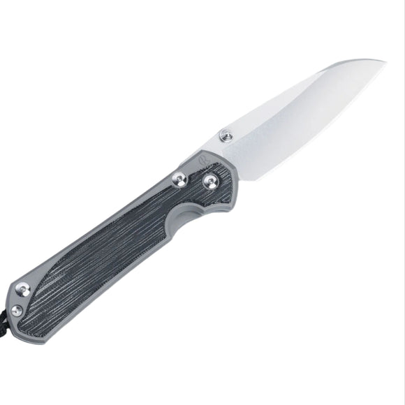 Chris Reeve Knives Large Sebenza 31 - Left Handed - Glass Blasted - Black Canvas Micarta Inlay - Insingo - L31-1225