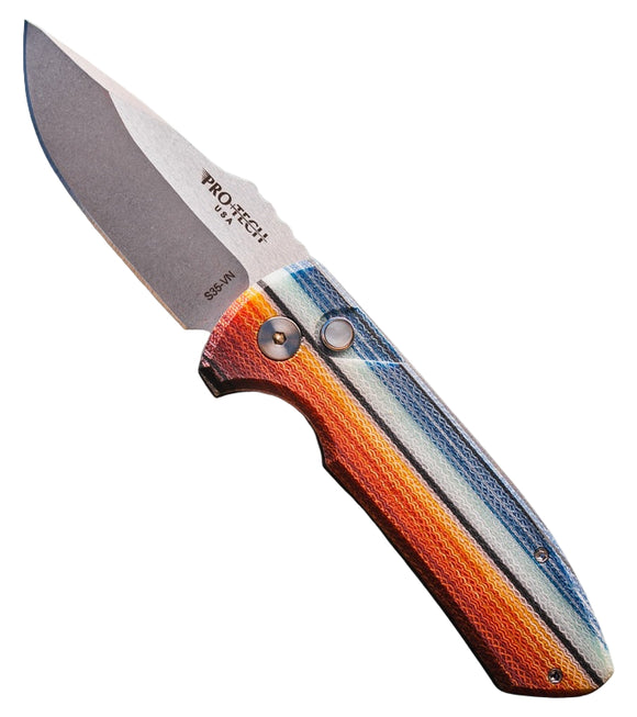 Pro-Tech SBR - Mexican Blanket G-Carta Handle - Stonewashed S35VN Blade - LG421-MEX