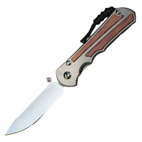 Chris Reeve Knives Large Inkosi - Drop Point Blade - Glass Blasted Handle - Natrual Micarta Inlay - LIN-1118-006