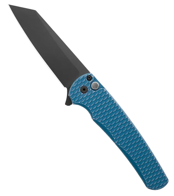 Pro-Tech Malibu - Blue Dragon Scale Al - MagnaCut Blade DLC Coated - 5436-BW-BLUELTD
