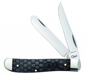 Case Mini Trapper - Basket Weave Handle - Natural Bone Handle - Charcoal Color Wash - 15505