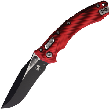 Microtech Amphibian Ram-Lok - Red Fluted Aluminum - S/E Two Tone Blade - MCT1859