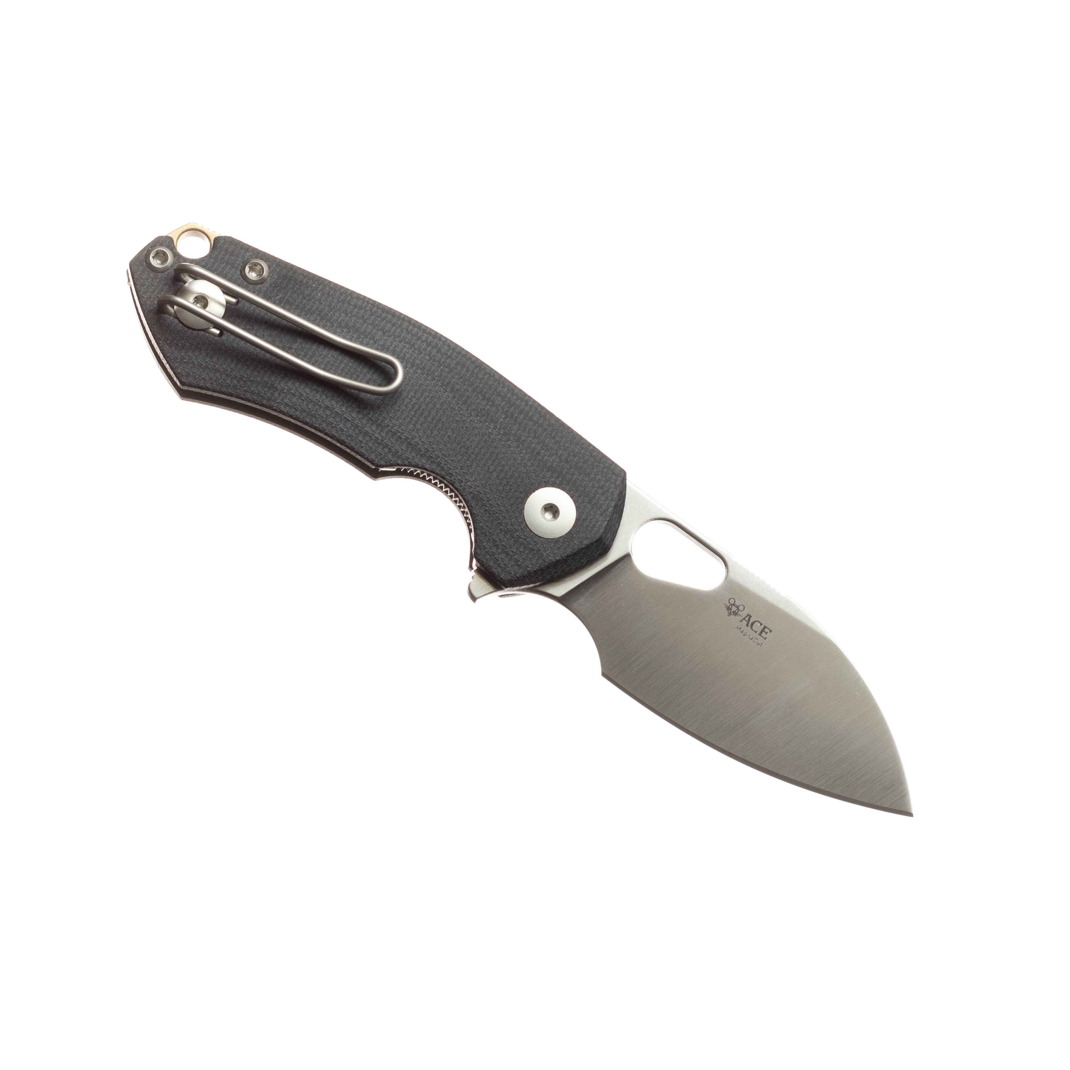 GiantMouse ACE Riv Liner Lock - Black Canvas Micarta - MagnaCut