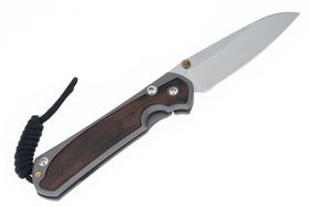 Chris Reeve Knives Small Sebenza 31 - Left Handed - Glass Blasted - Macassar Ebony Inlay - Insingo - S31-1129