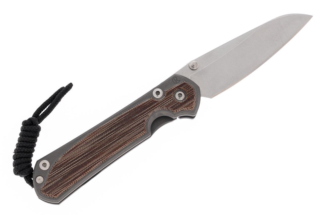 Chris Reeve Knives Small Sebenza 31 - Left Handed - Natural Canvas Micarta Inlay - Insingo- S31-1223