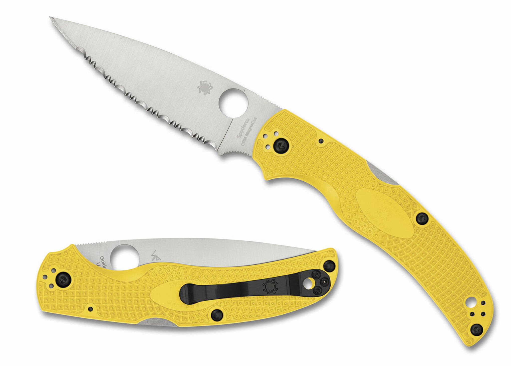 Spyderco Native Chief Lightweight Salt - Yellow FRN - Serrated Edge CPM-Magncaut - C244SYL