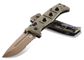 Benchmade Adamas - Folding Knife - FDE CPM-Cruwear Serrated Blade - 275SFE-2