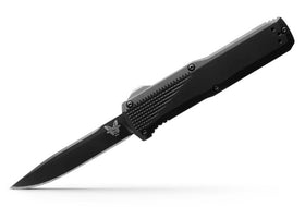 Benchmade Phaeton Double Action OTF Automatic Knife - Black Handle - Black DLC - 4600DLC