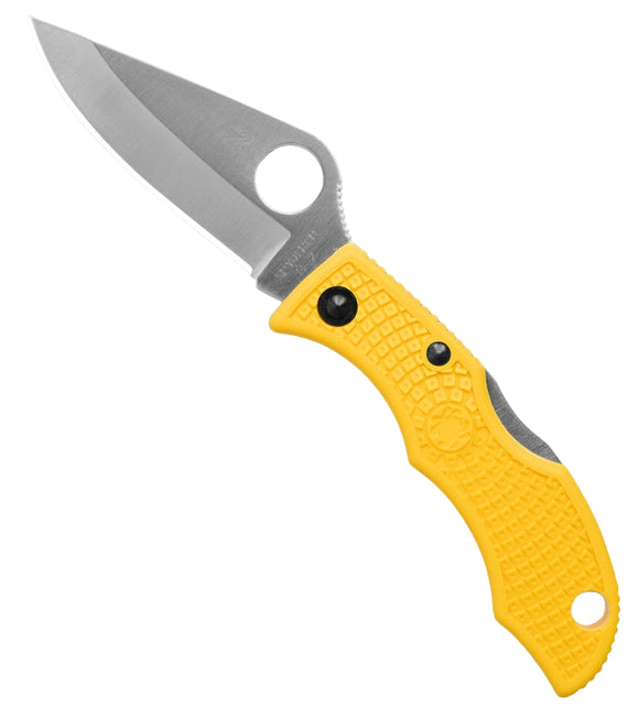 Spyderco Ladybug 3 Salt - Yellow FRN Handles - H2 Clip Point Blade - LYLP3