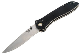 Benchmade Seven | Ten - Black Aluminum - M390 Satin Recurve Drop Point Blade - 710-25