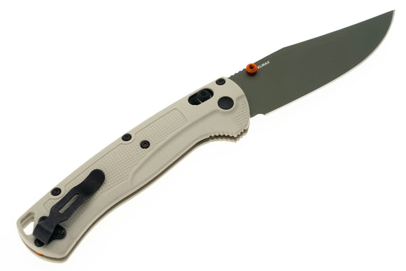 Benchmade Taggedout - Tan Grivory Handle - Green Elmax Blade - 15536GN-01 - SNK/WTO - Home Office