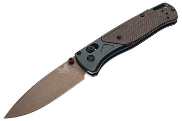 Benchmade Bugout - Taiga Green Aluminum with Brown Canvas Micarta - FDE Coated S90V Blade - 535FE-2602 - SNK/WTO - Home Office