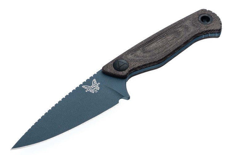 Benchmade Dacian - Brown Canvas Micarta Handles - Blue MagnaCut Spear Point Blade - 203BT-03