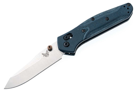 Benchmade Mini Osborne - Blue Denim Micarta - Reverse Tanto Satin M390 Blade - 945-04