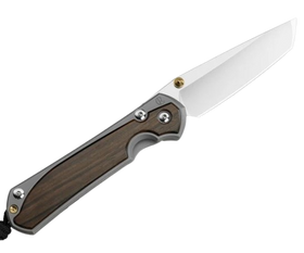 Chris Reeve Knives Large Sebenza 31 - Glass Blasted - Macassar Ebony Inlay - MagnaCut Tanto Blade - Left- Handed - L31-1135