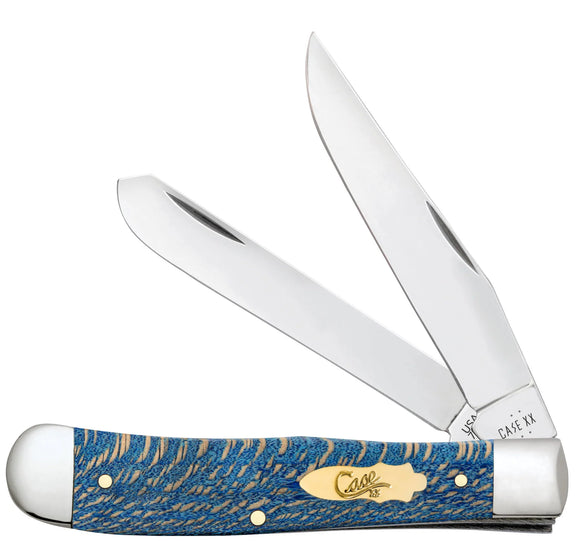 Case XX Trapper - Smooth Blue Sycamore Wood - Tru-Sharp Stainless - 63730