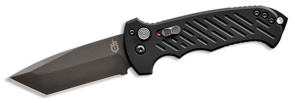 Gerber 06 Automatic - Black Aluminum Handle - Tanto CPM-S30V Blade - 30-001297