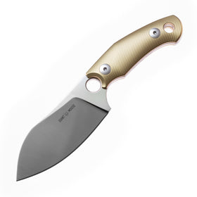 GiantMouse Knives GMF1-XL - Fixed Blade - Elmax Steel - Brass Handle