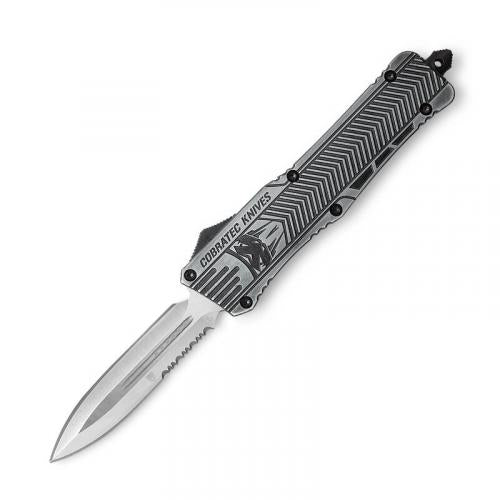 CobraTec Large CTK-1 - Stonewash Aluminum - D2 Dagger Blade - LSWCTK1LDG2SS - SNK/WTO - Home Office
