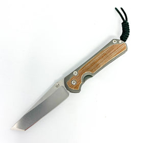 Chris Reeve Knives Small Sebenza 31 - Natural Canvas Micarta Inlay - Tanto - S31-1230